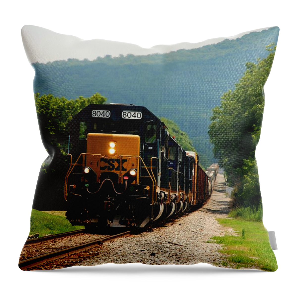 Train Throw Pillow featuring the photograph Freight Train by Kenny Glover