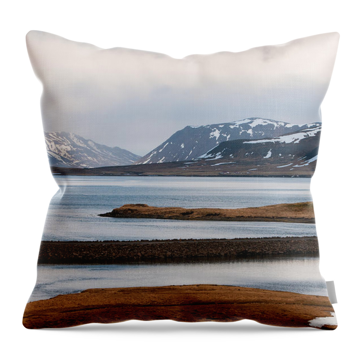Icelandic Throw Pillow featuring the photograph Icelandic mountain Landscape by Michalakis Ppalis