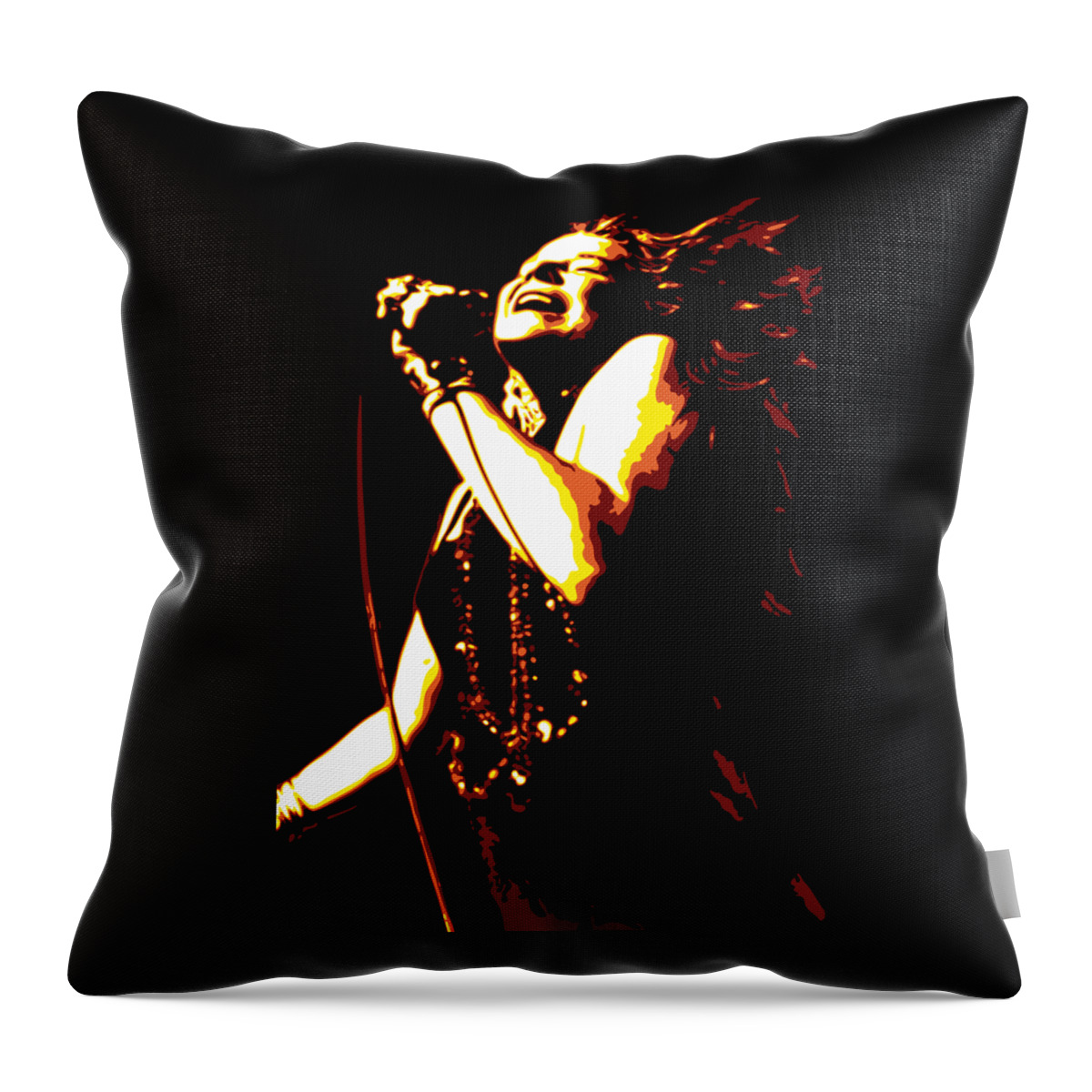 Janis Joplin Throw Pillow featuring the digital art Janis Joplin by DB Artist