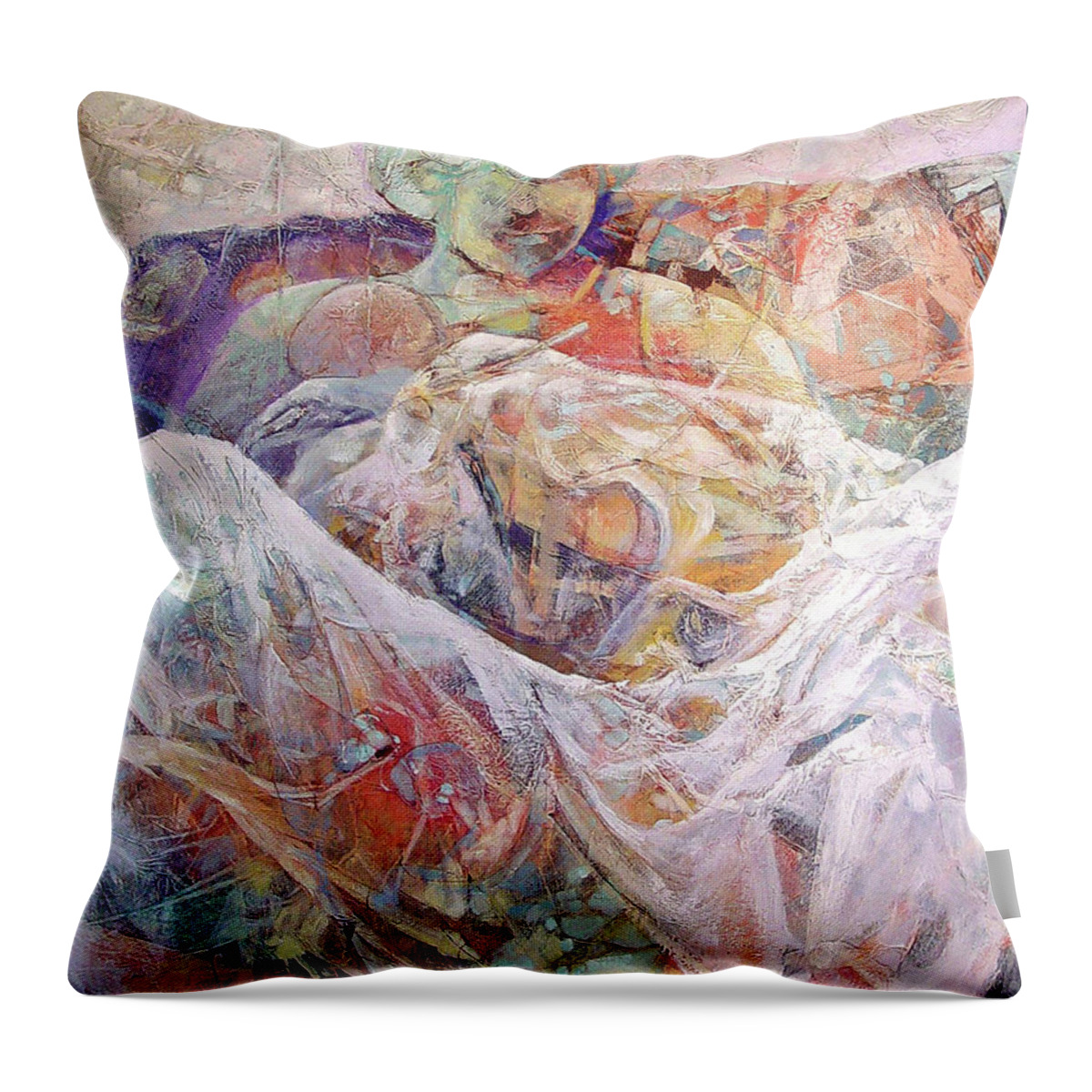  Throw Pillow featuring the painting New Arrival by Dale Witherow