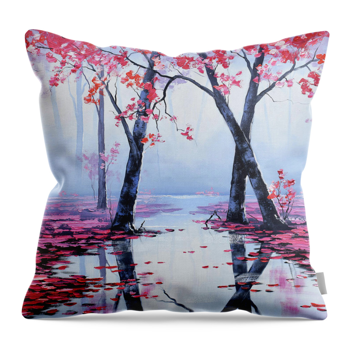 Nature Throw Pillow featuring the painting Reflections by Graham Gercken