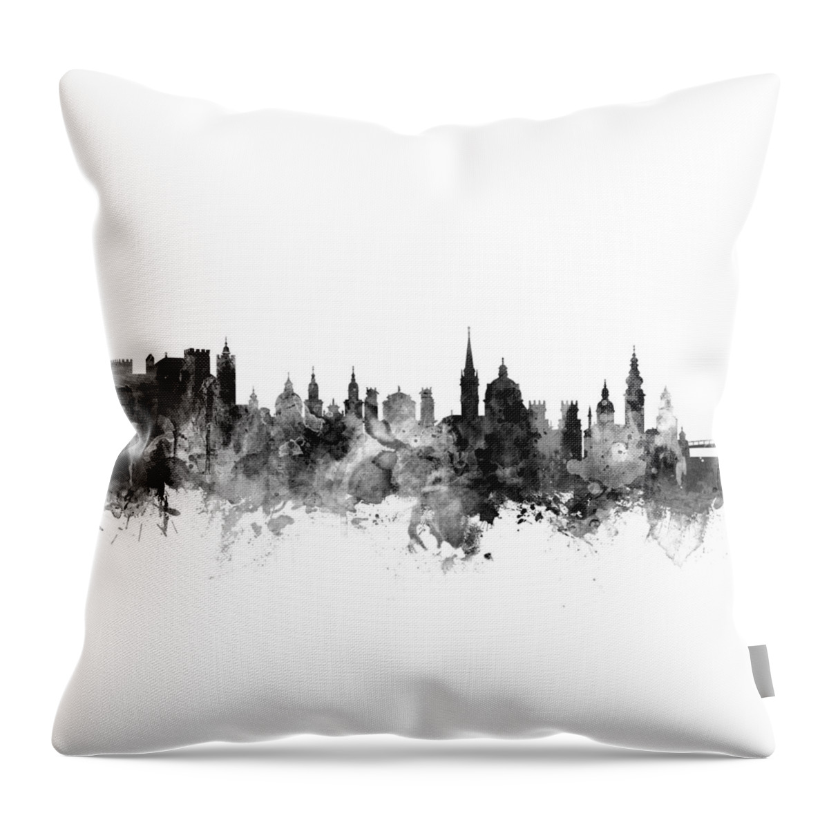 Salzburg Throw Pillow featuring the digital art Salzburg Austria Skyline by Michael Tompsett