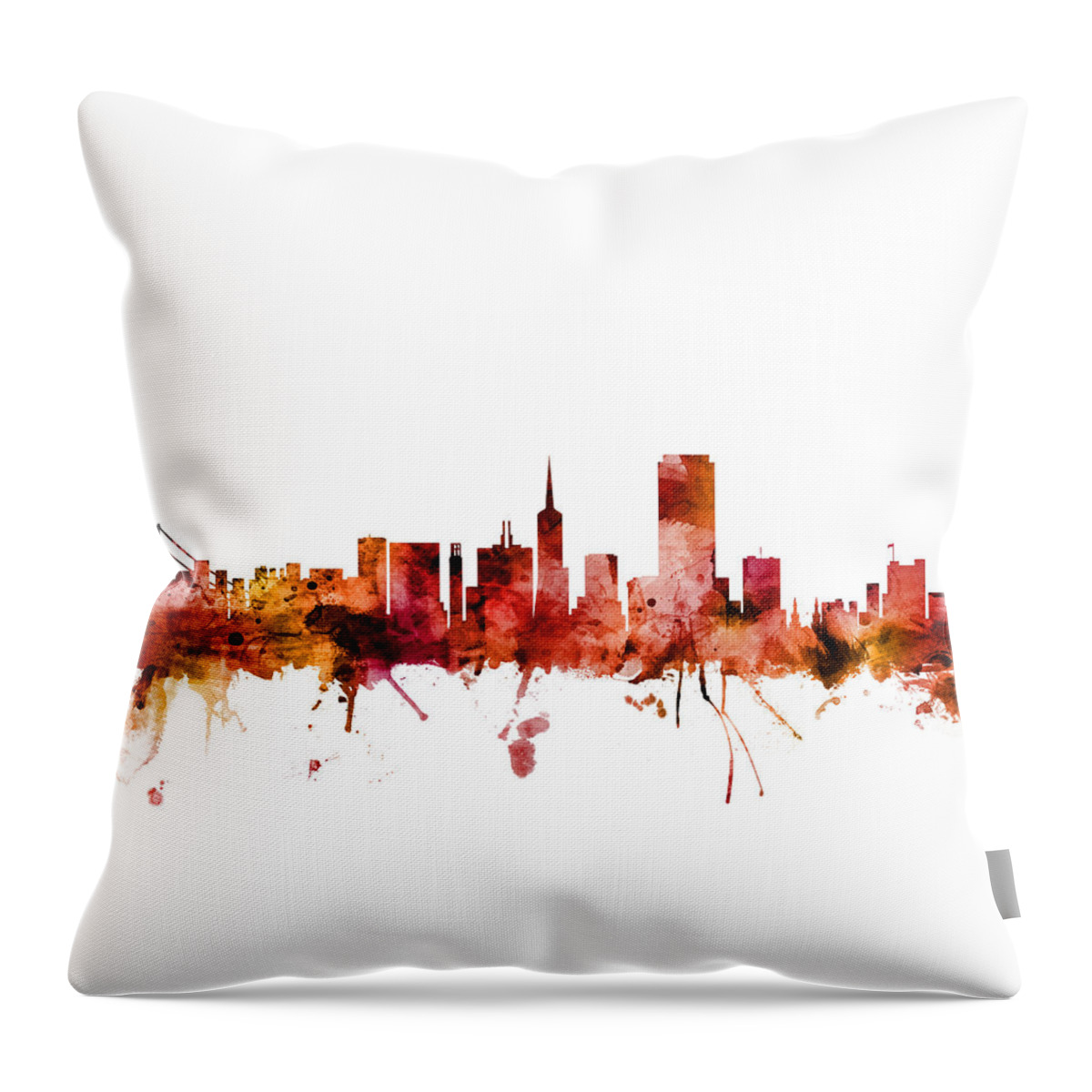 San Francisco Throw Pillow featuring the digital art San Francisco California Skyline by Michael Tompsett
