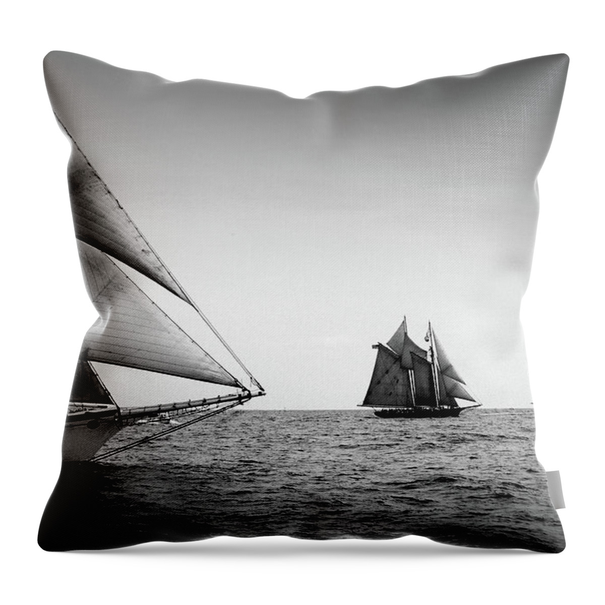 Windjammers Throw Pillow featuring the photograph Schooner Race by Fred LeBlanc