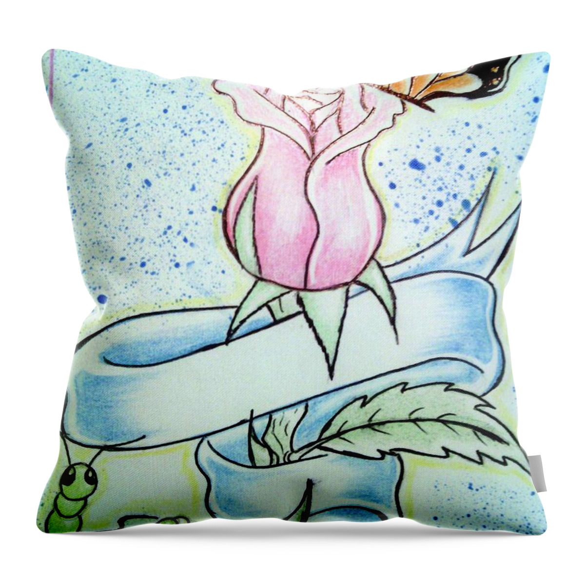 Prison Art Throw Pillow featuring the drawing Untitled 2 by Unknown 