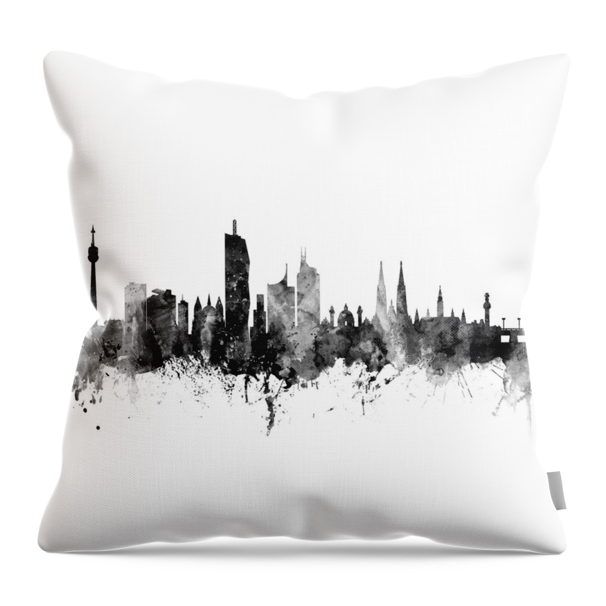 Vienna Throw Pillow featuring the digital art Vienna Austria Skyline by Michael Tompsett