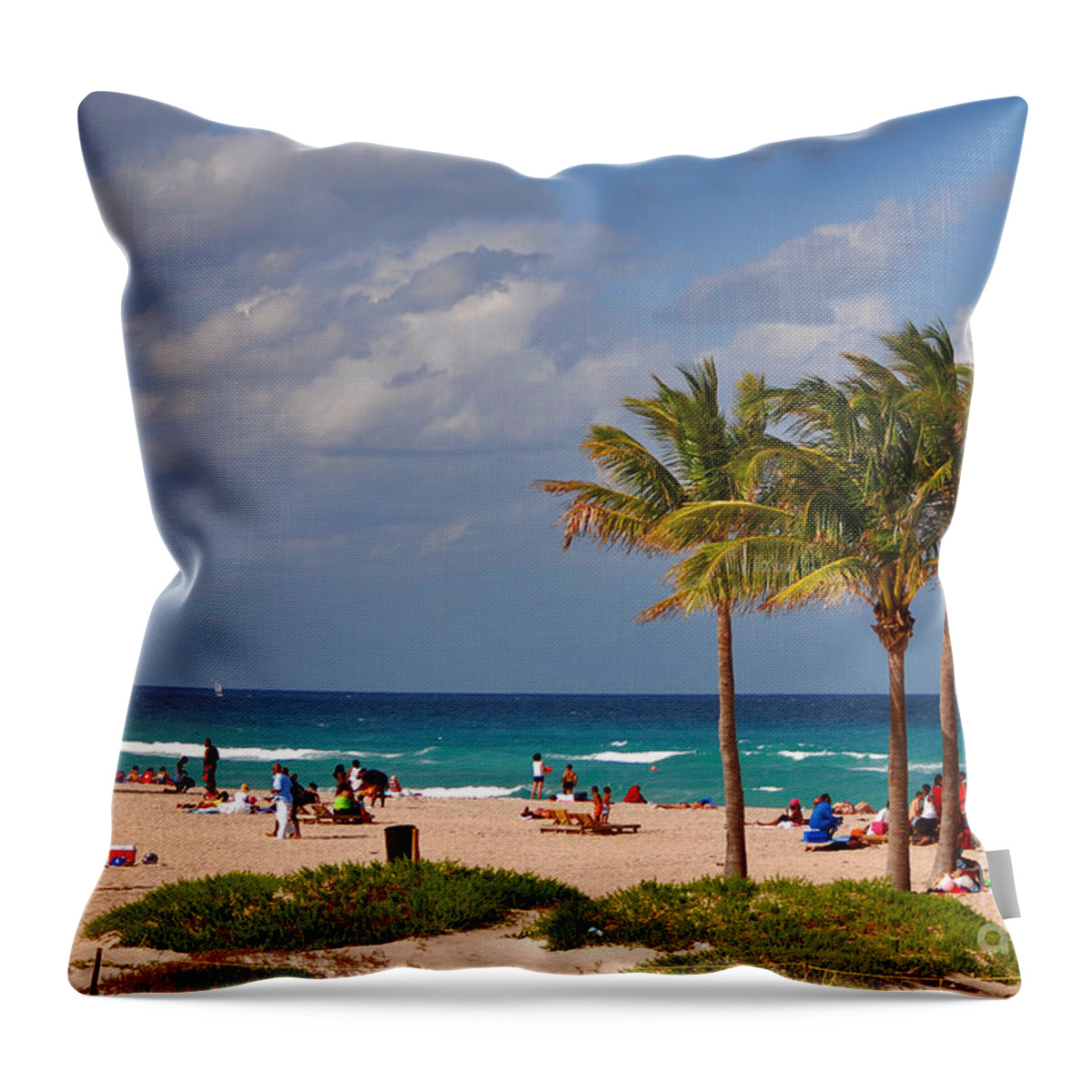 Singer Island Throw Pillow featuring the photograph 23- A Day At The Beach by Joseph Keane
