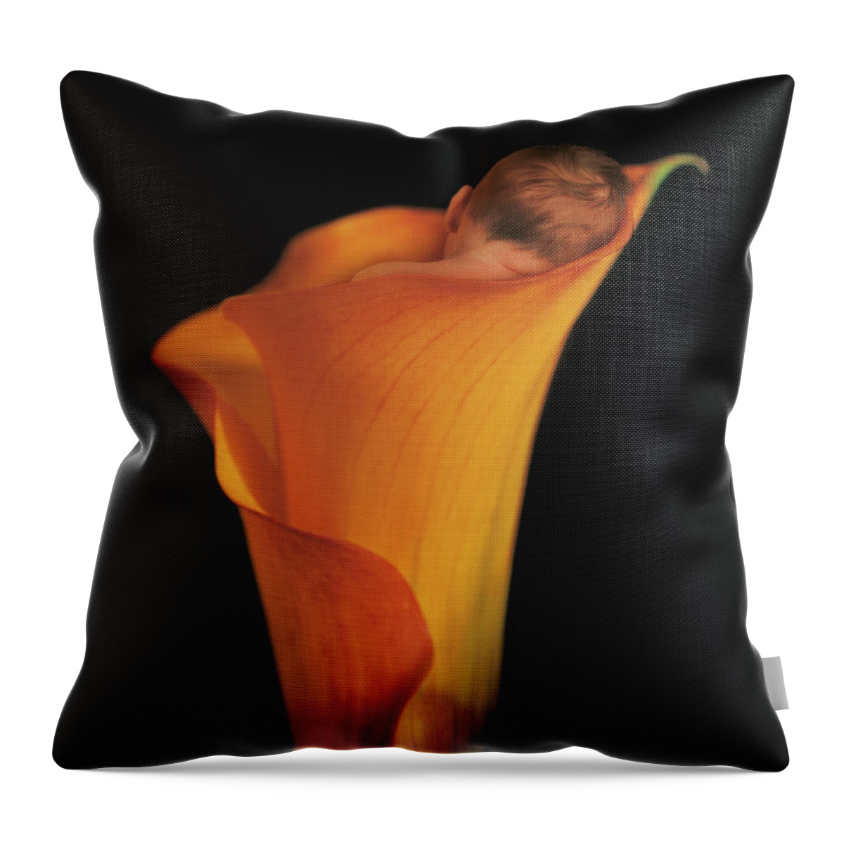 Sleeping Throw Pillow featuring the photograph Jacob in a Calla Lily by Anne Geddes