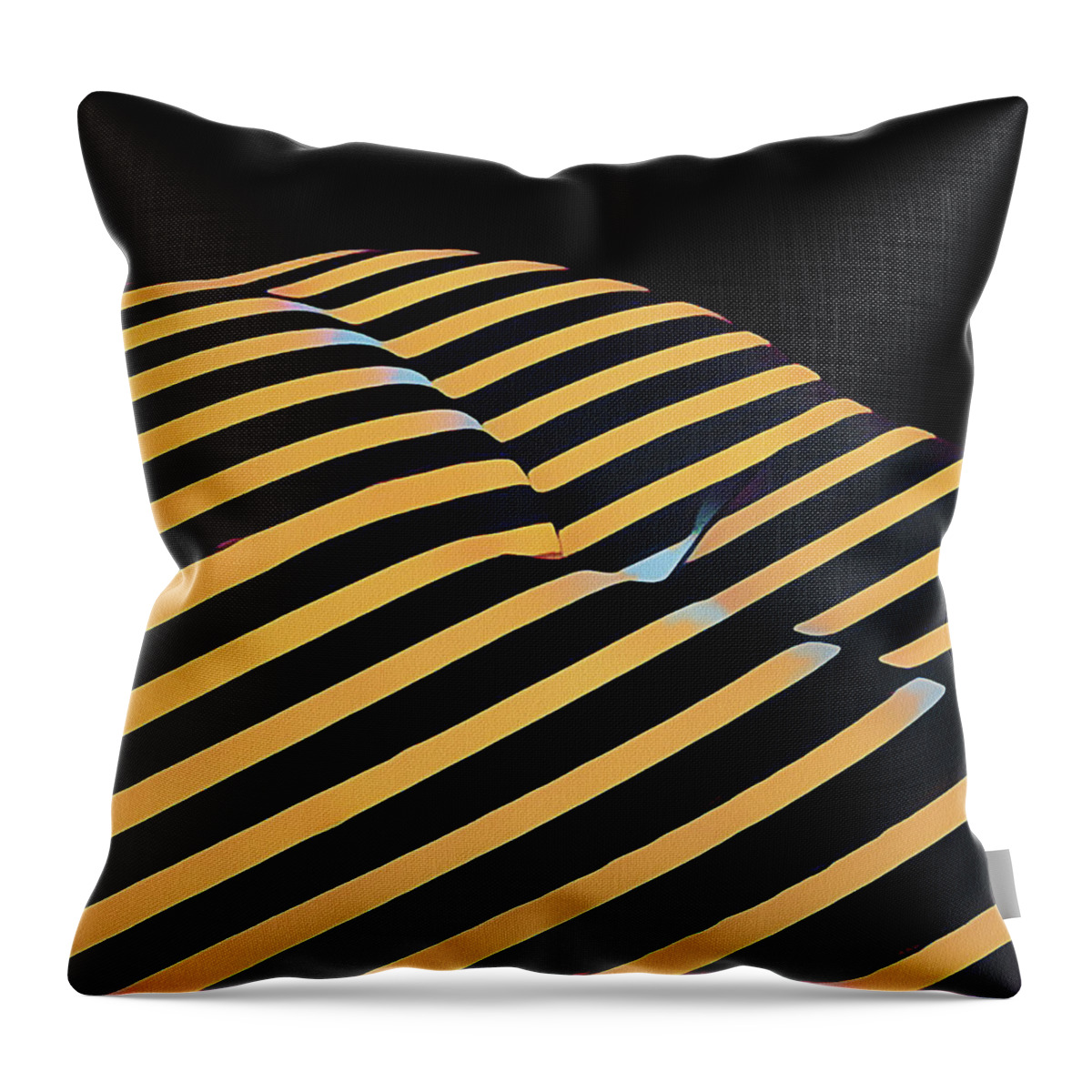 Butt Throw Pillow featuring the digital art 2612s-AK Abstract Rear Butt Bum Thighs Zebra Striped Woman in Composition style by Chris Maher