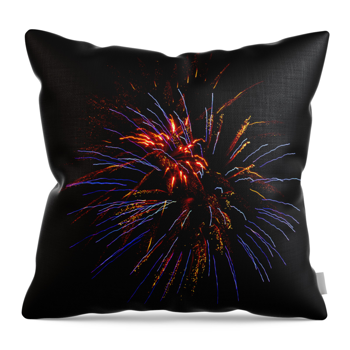 Fireworks Throw Pillow featuring the photograph 4th of July by Bill Barber