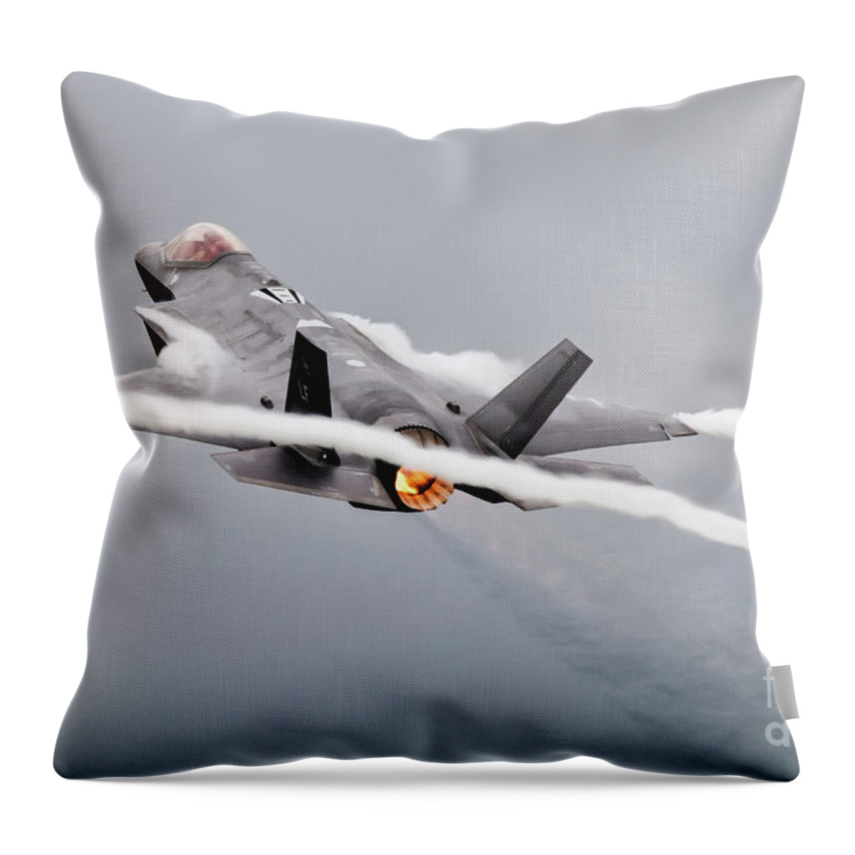 F35 Throw Pillow featuring the digital art F35 Lightning II by Airpower Art