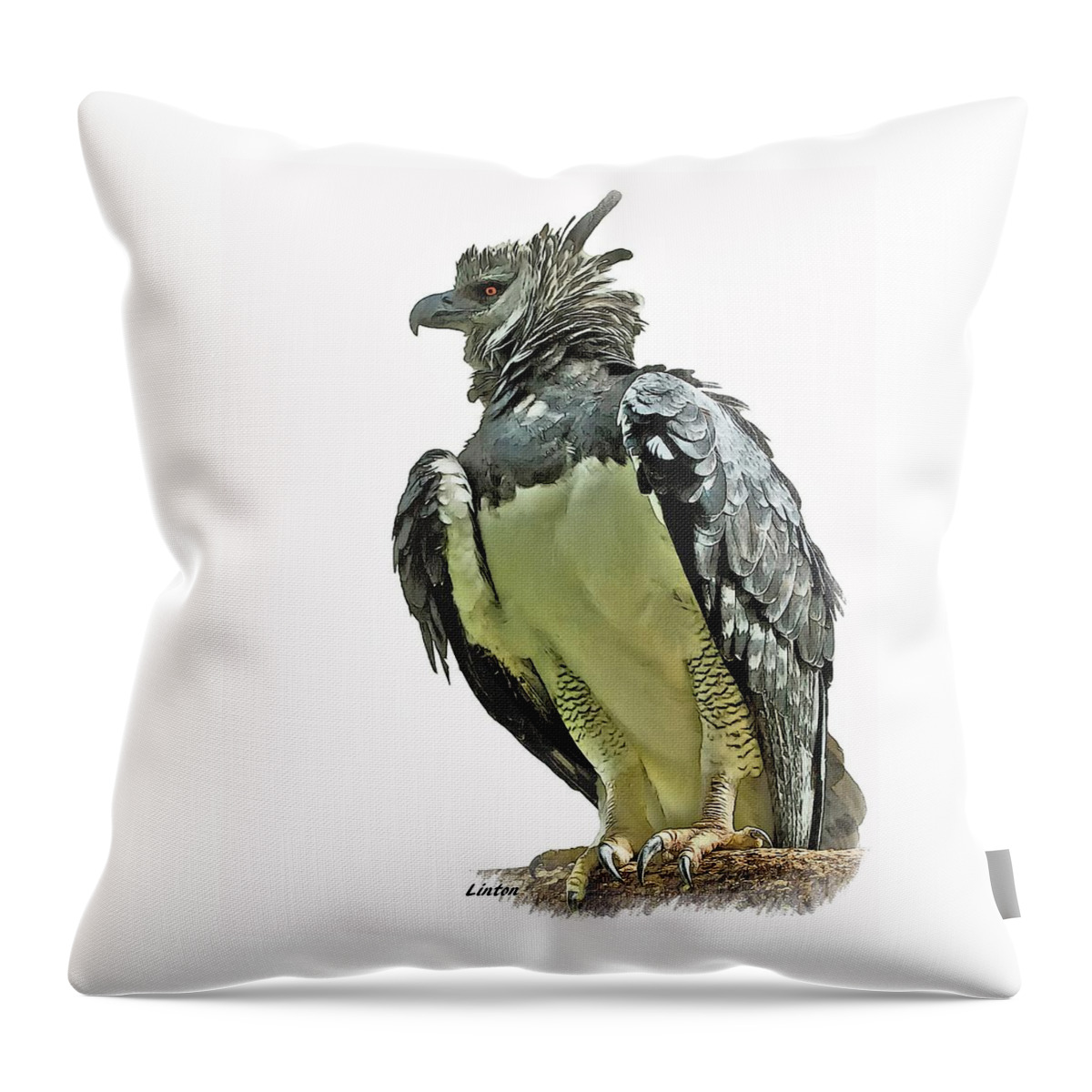 Harpy Eagle Throw Pillow featuring the digital art Harpy Eagle by Larry Linton