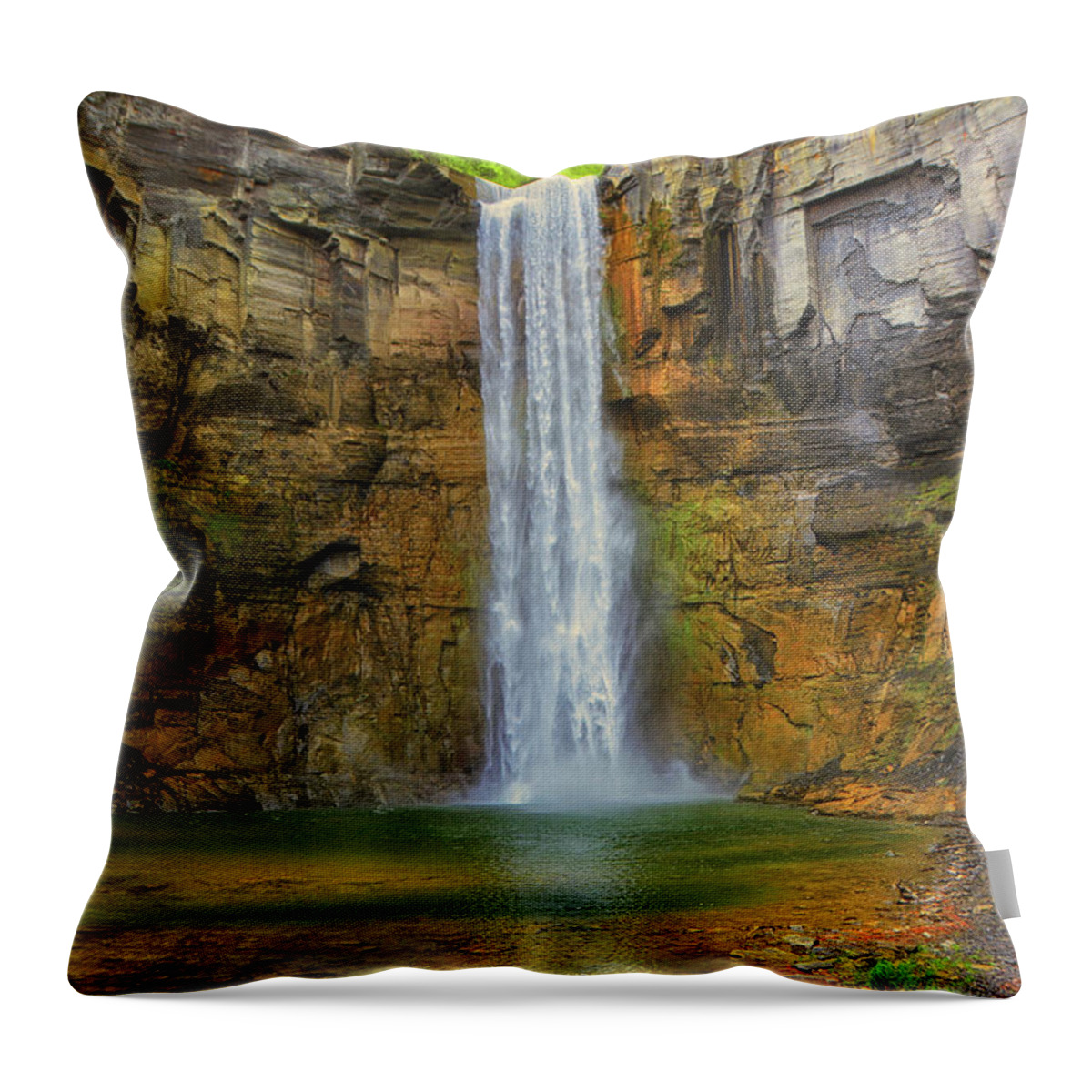 Taughannock Falls Throw Pillow featuring the photograph Taughannock Falls by Raymond Salani III