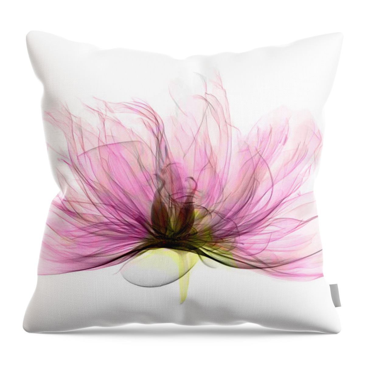 Xray Throw Pillow featuring the photograph X-ray Of Peony Flower by Ted Kinsman