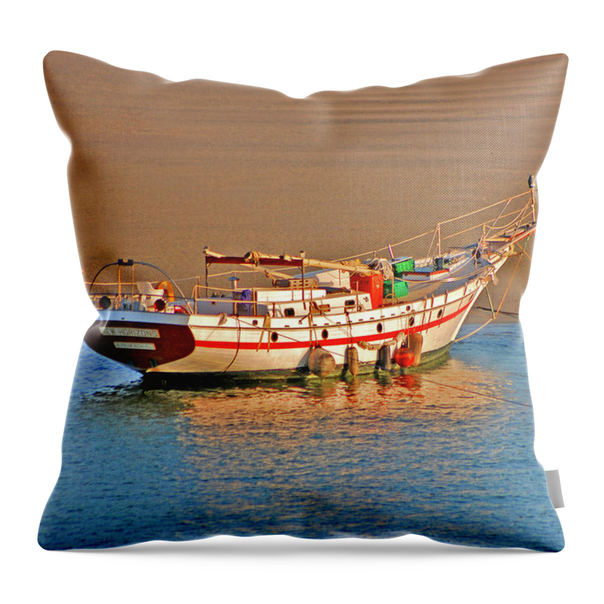 Sailboat Throw Pillow featuring the digital art 32- New Horizons by Joseph Keane