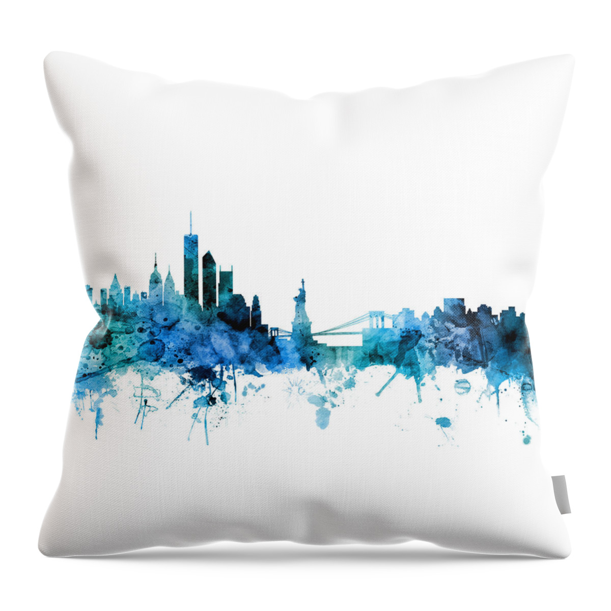 United States Throw Pillow featuring the digital art New York Skyline by Michael Tompsett