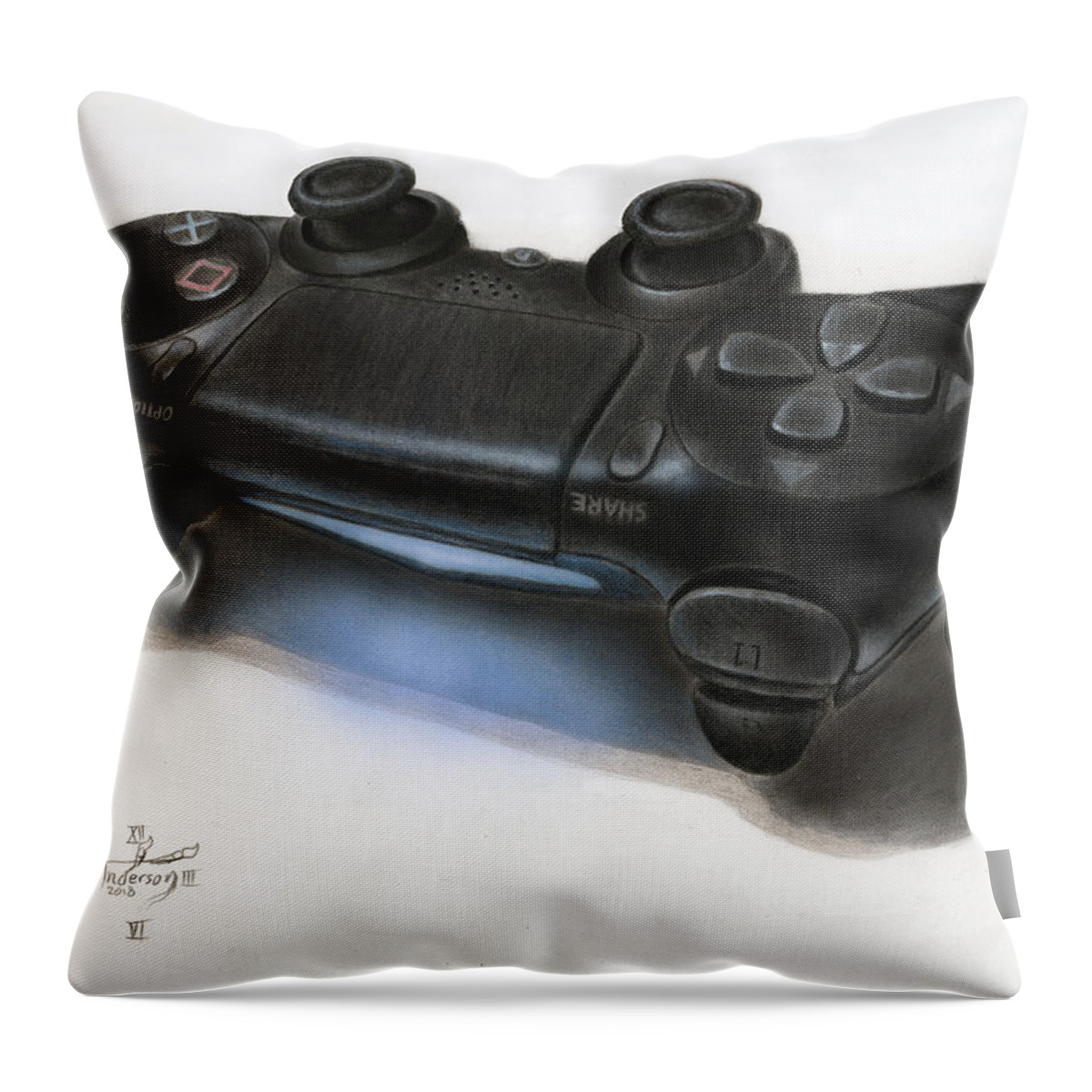 3d Ps4 Controller Drawing Throw Pillow For Sale By Jonathan Anderson