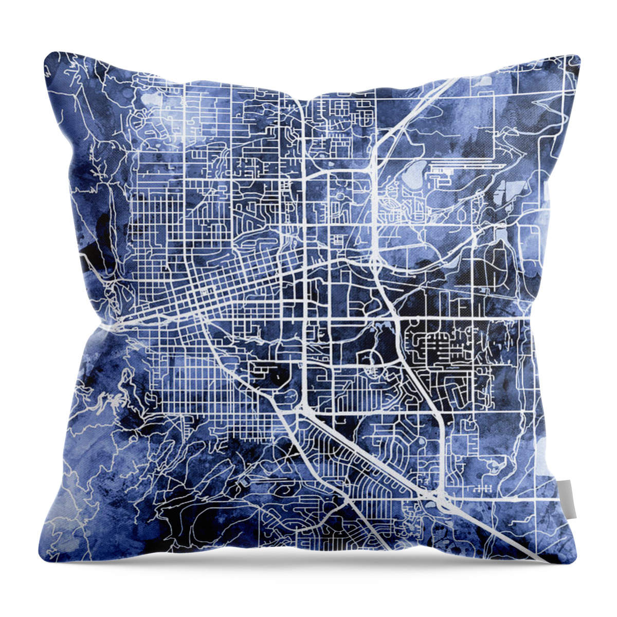 Boulder Throw Pillow featuring the digital art Boulder Colorado City Map by Michael Tompsett