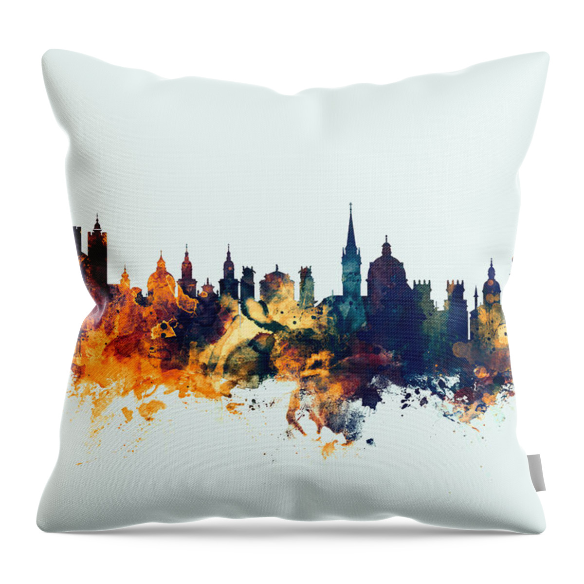Salzburg Throw Pillow featuring the digital art Salzburg Austria Skyline by Michael Tompsett