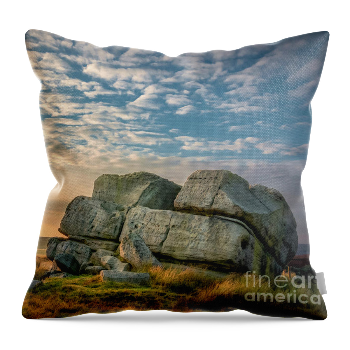 Airedale Throw Pillow featuring the photograph Sunset by Hitching Stone by Mariusz Talarek