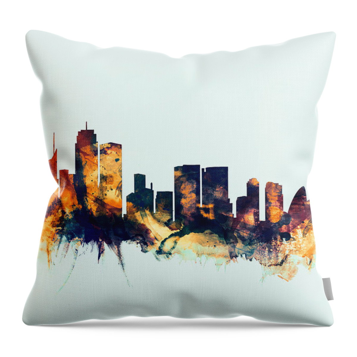 Sydney Throw Pillow featuring the digital art Sydney Australia Skyline by Michael Tompsett