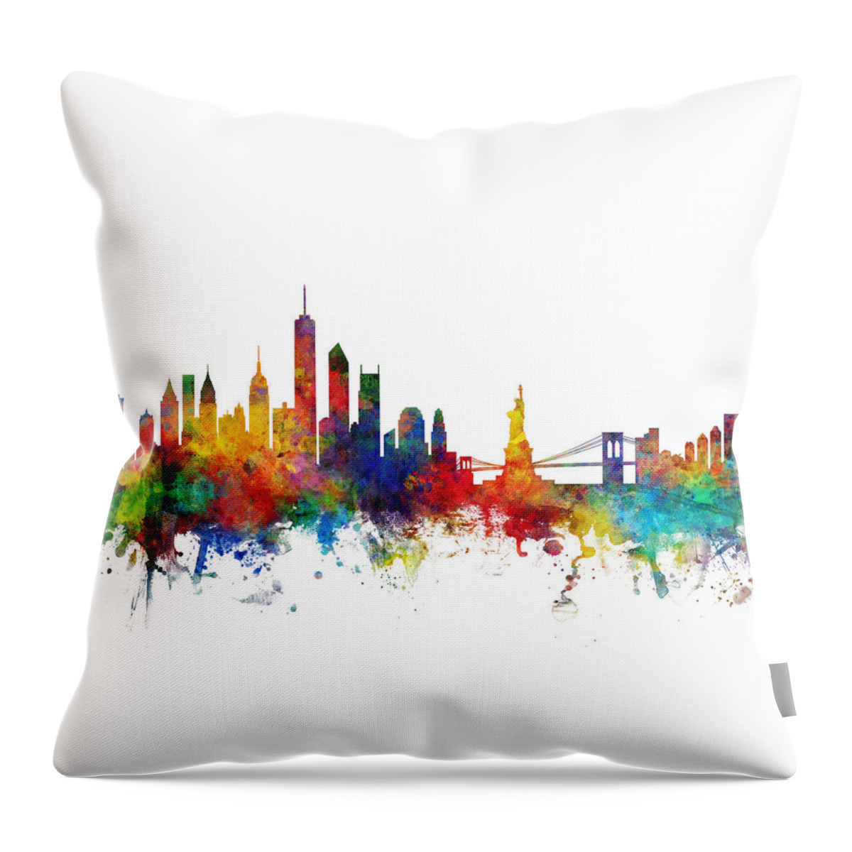 New York City Throw Pillow featuring the digital art New York Skyline by Michael Tompsett