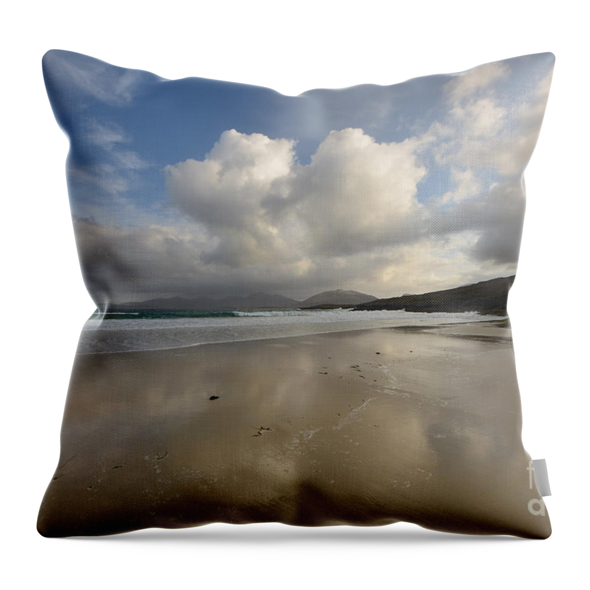 Luskentyre Throw Pillow featuring the photograph Luskentyre, Isle of Harris by Smart Aviation