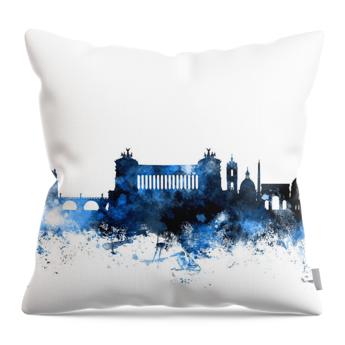 Italy Throw Pillow featuring the digital art Rome Italy Skyline by Michael Tompsett