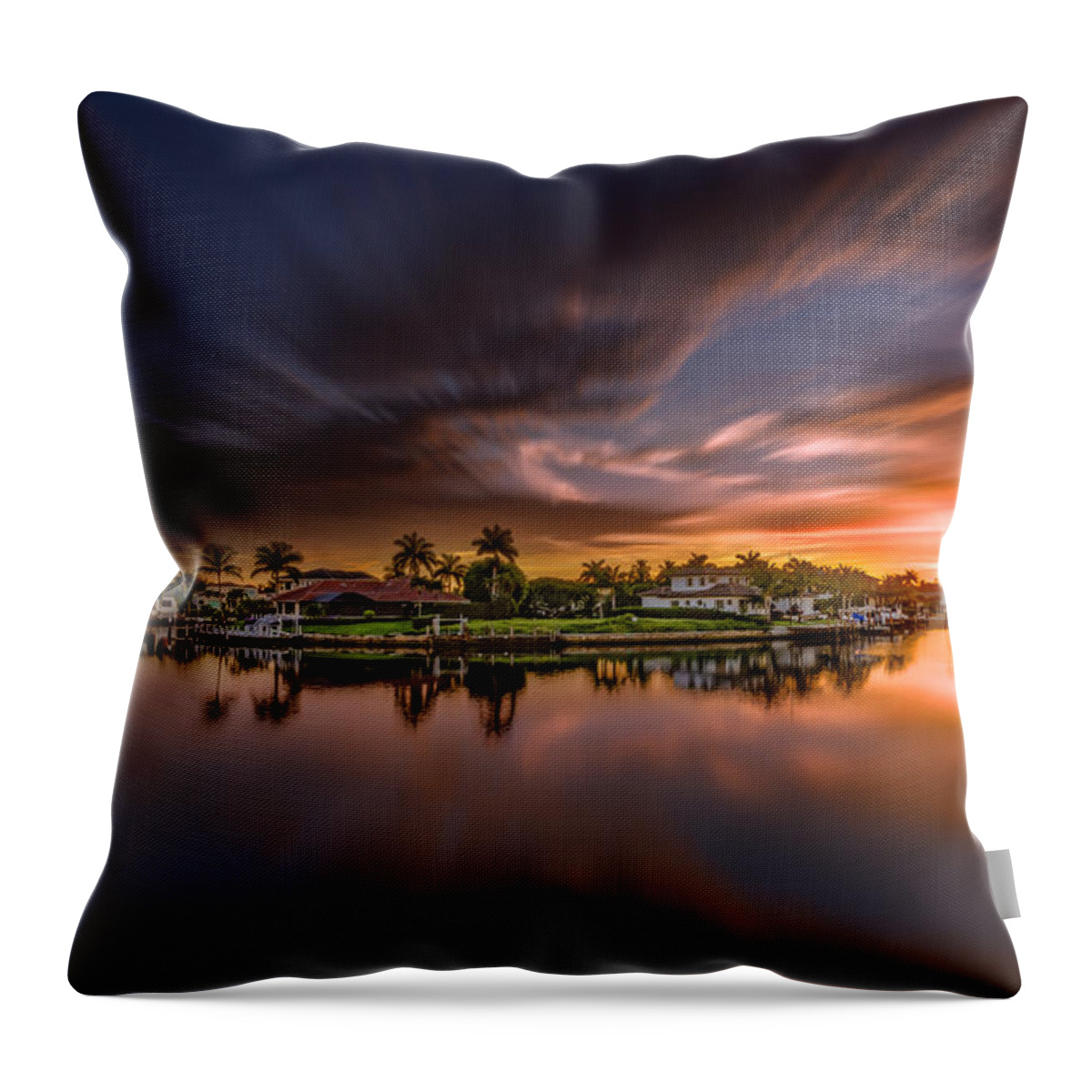 Naples Throw Pillow featuring the photograph Sunrise at Naples, Florida by Peter Lakomy