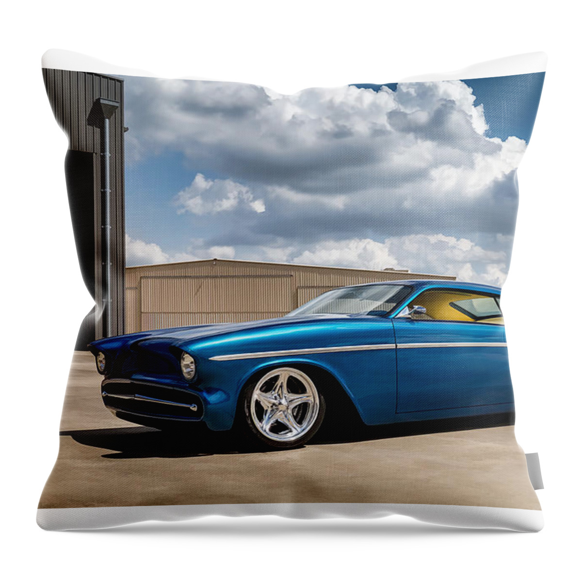 Car Throw Pillow featuring the digital art '57 Chevy Custom by Douglas Pittman