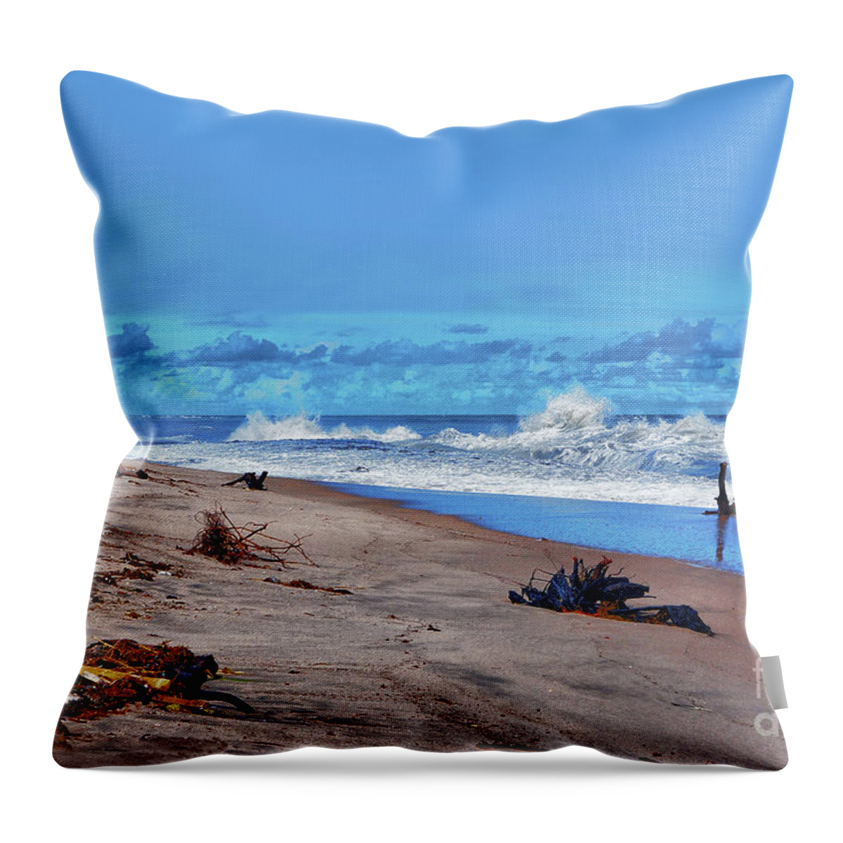 Singer Island Throw Pillow featuring the photograph 58- Sapphire Surf by Joseph Keane