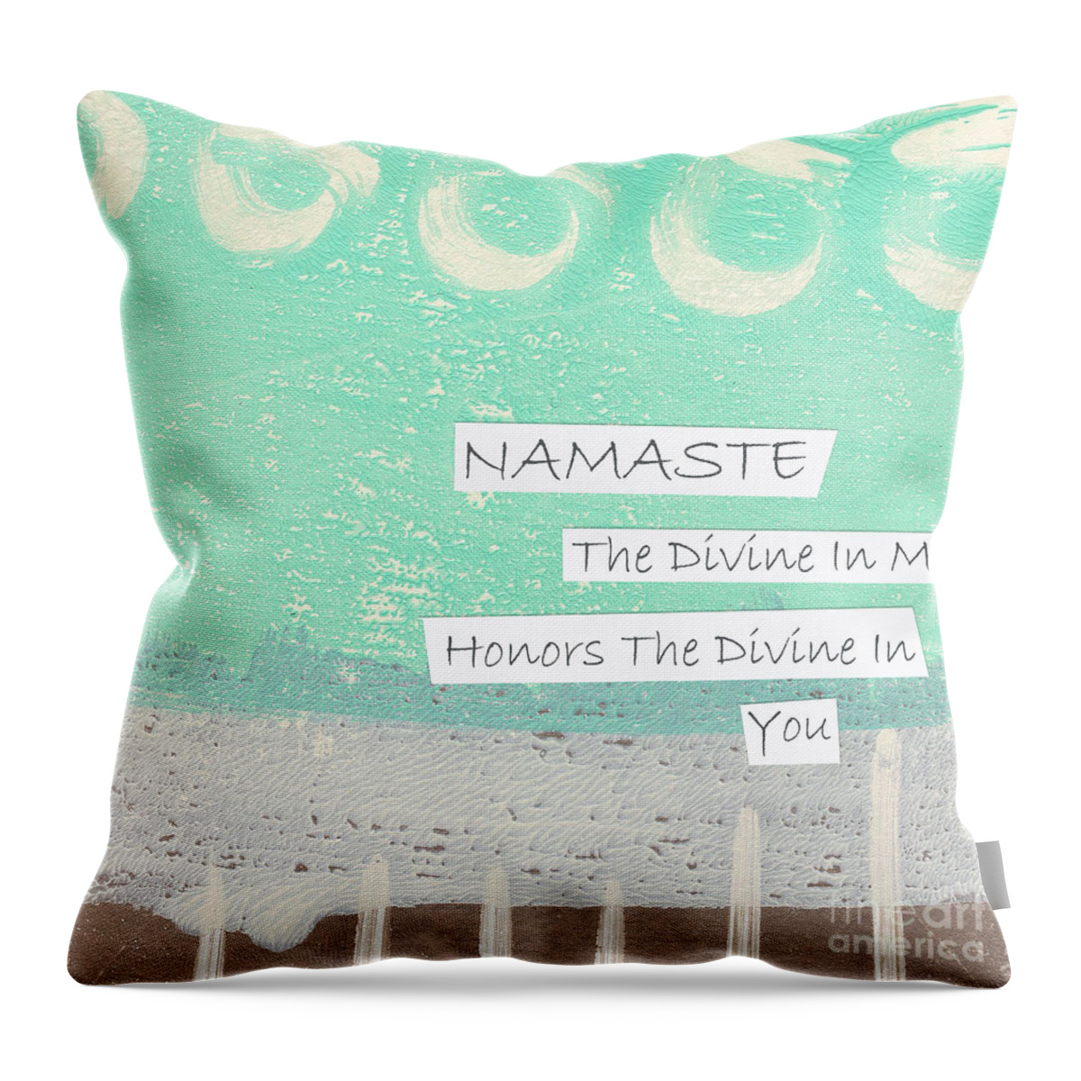 Namaste Throw Pillow featuring the painting Namaste by Linda Woods