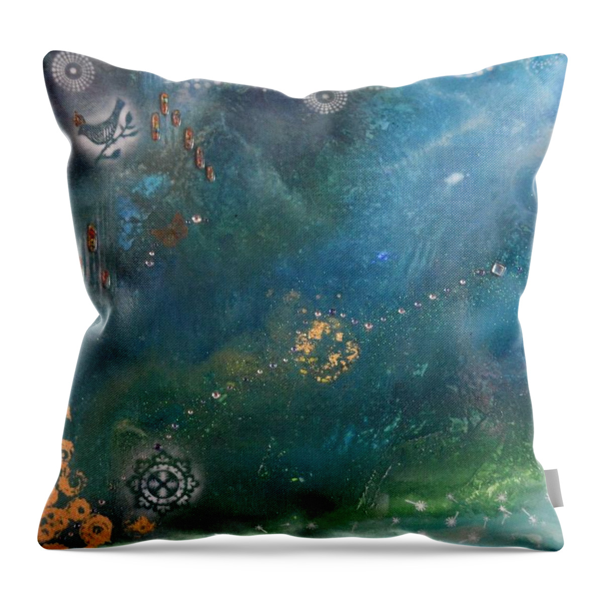 Dream Throw Pillow featuring the mixed media Dream by MiMi Stirn