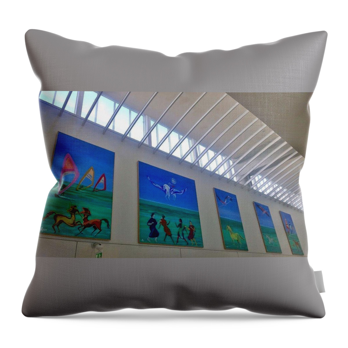 Horses Throw Pillow featuring the painting Sons of the Sun by Enrico Garff