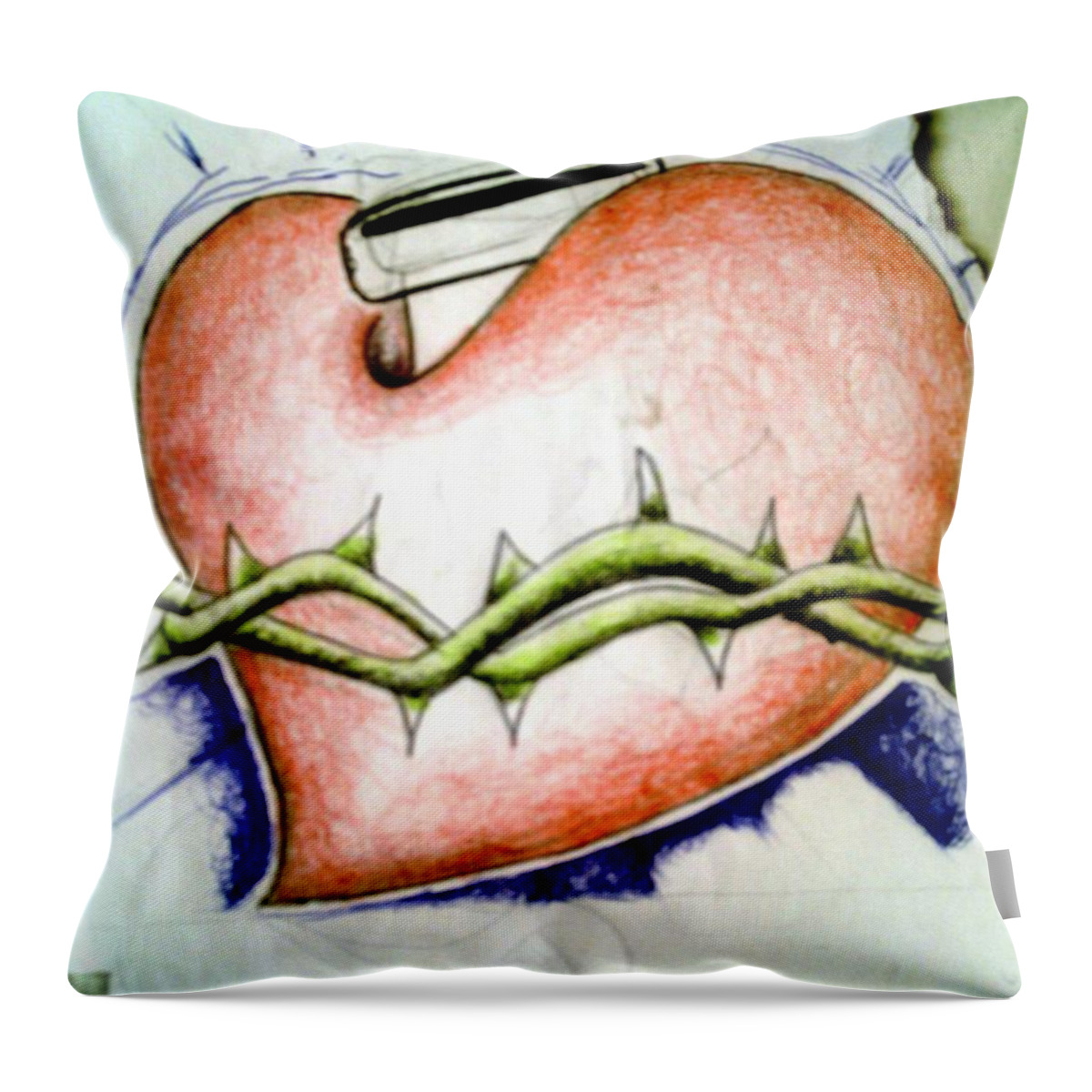 Black Art Throw Pillow featuring the drawing Untitled 6 by A S 