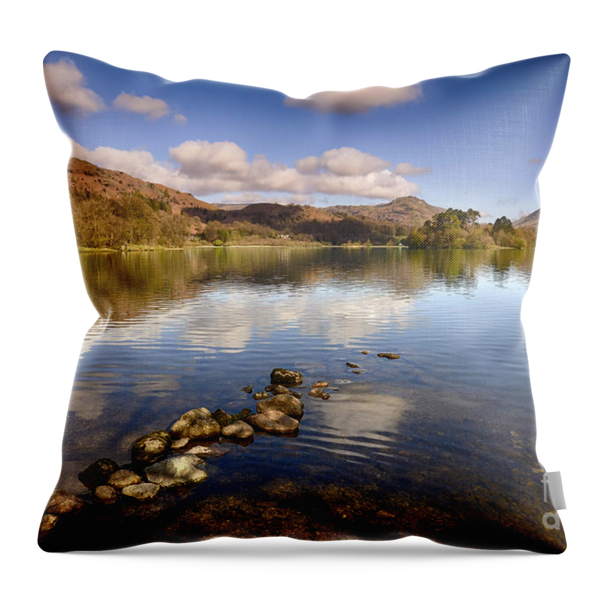 Grasmere Throw Pillow featuring the photograph Grasmere by Smart Aviation
