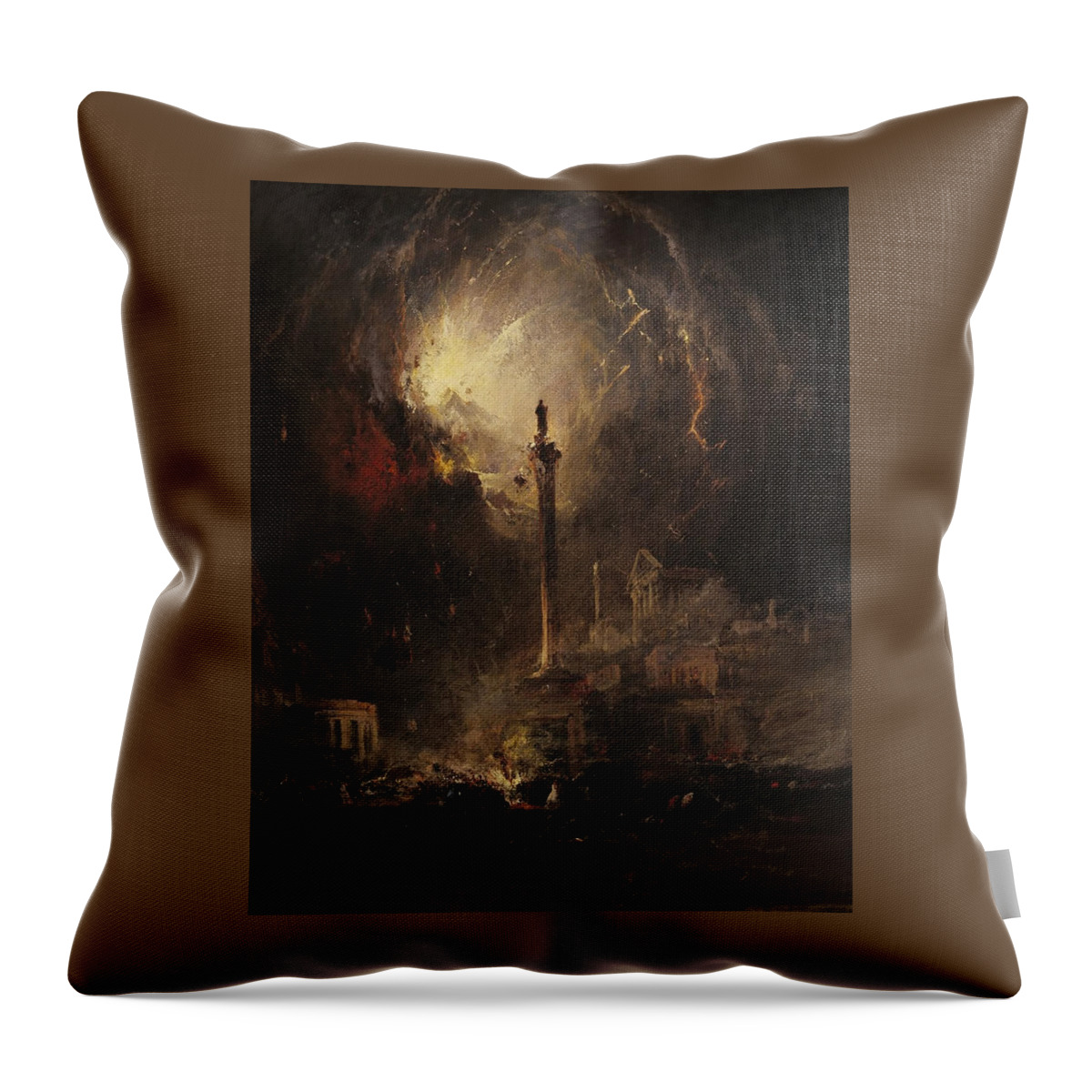 James Hamilton (american Throw Pillow featuring the painting The Last Days of Pompeii by James Hamilton