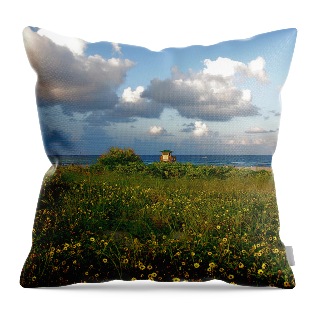Sunflowers Throw Pillow featuring the photograph 8- Sunflowers In Paradise by Joseph Keane