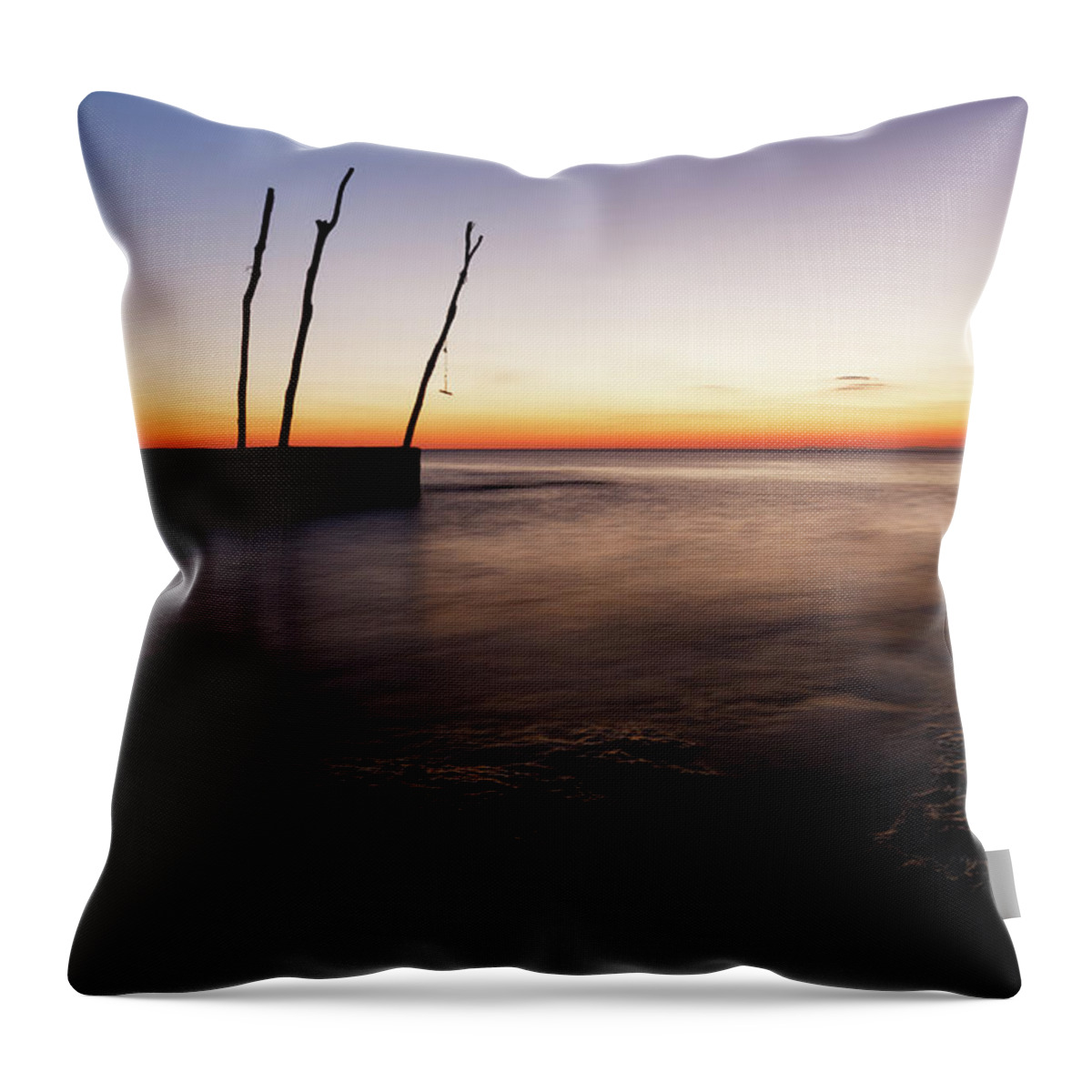 Ba�anija Throw Pillow featuring the photograph Sunset at basanija by Ian Middleton
