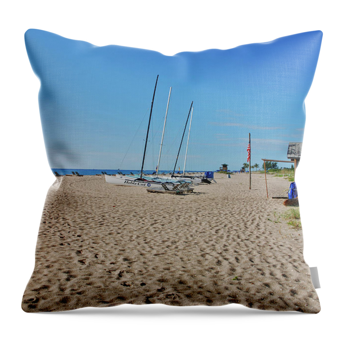 Beach Throw Pillow featuring the photograph 9- Beach Shack by Joseph Keane