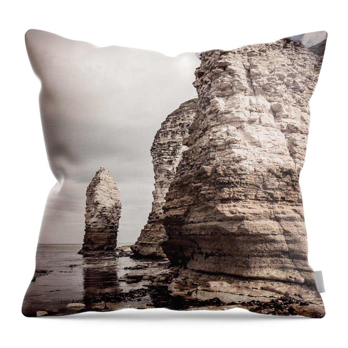 Cliffs Throw Pillow featuring the photograph Flamborough Head, North Yorkshire, UK by Mariusz Talarek