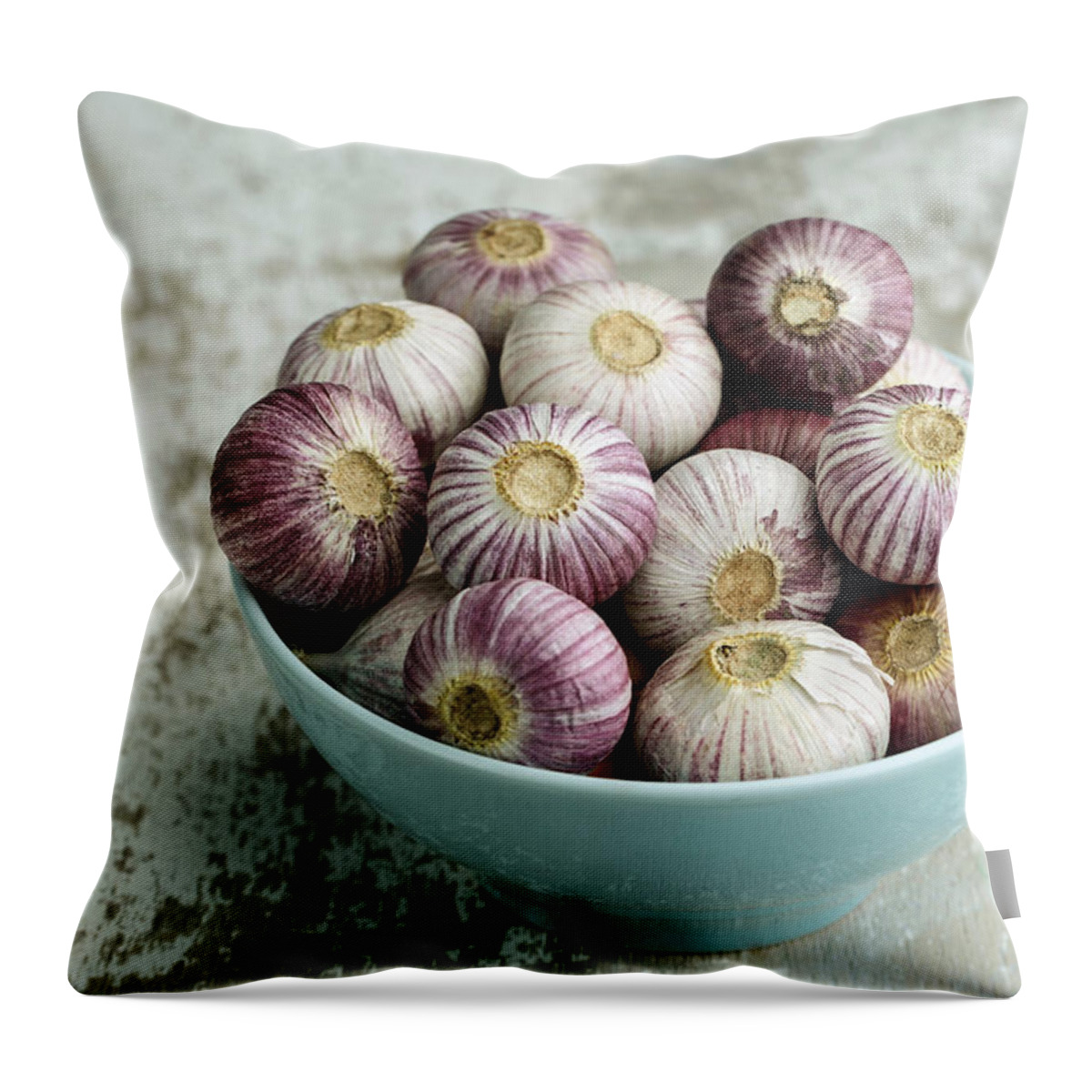 Garlic Throw Pillow featuring the photograph Garlic by Nailia Schwarz