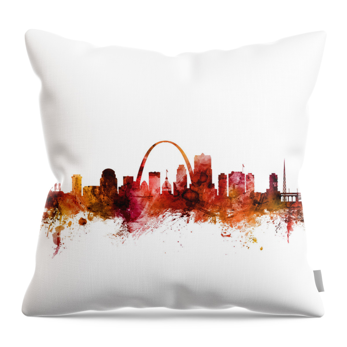 St Louis Throw Pillow featuring the digital art St Louis Missouri Skyline by Michael Tompsett