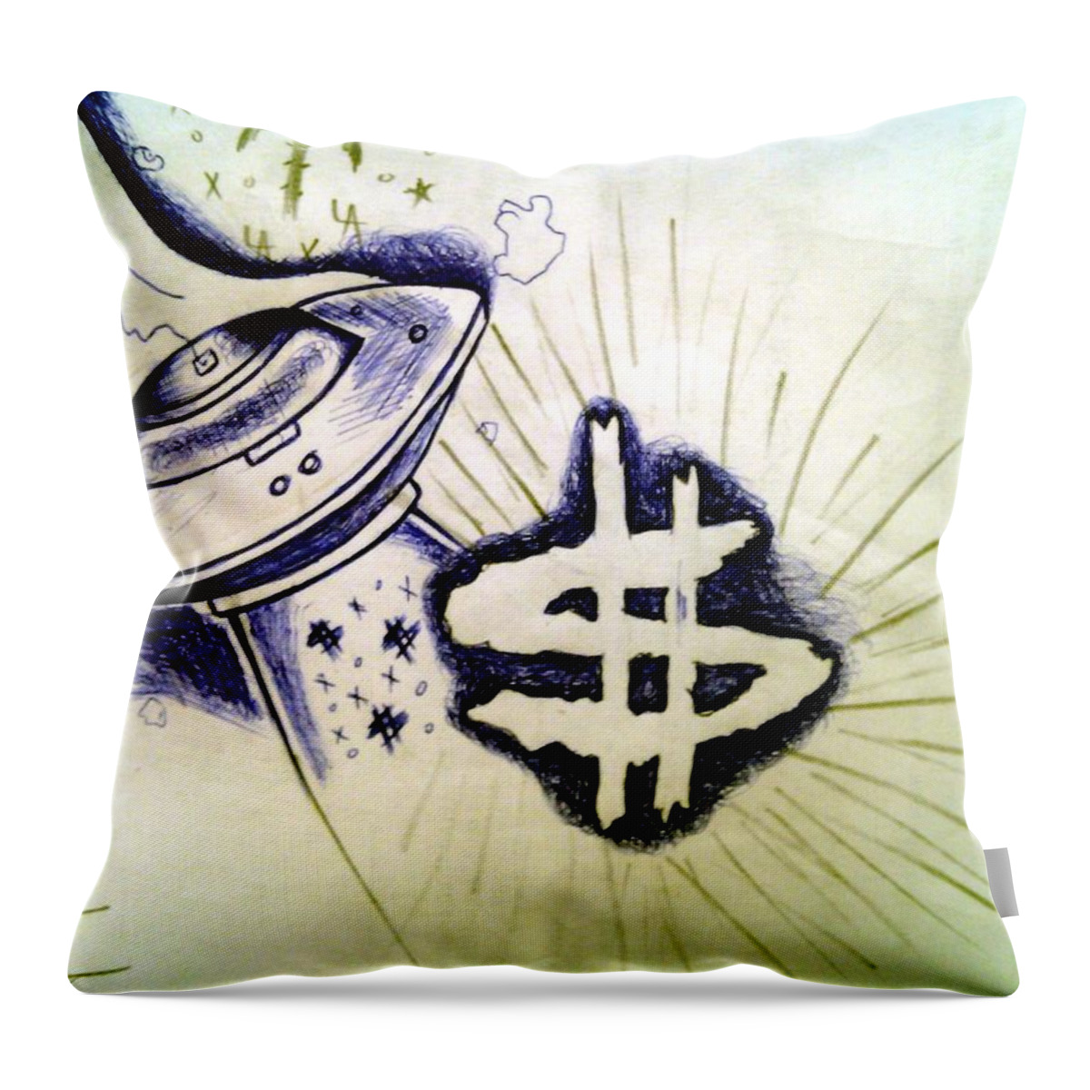 Black Art Throw Pillow featuring the drawing Untitled 9 by A S 