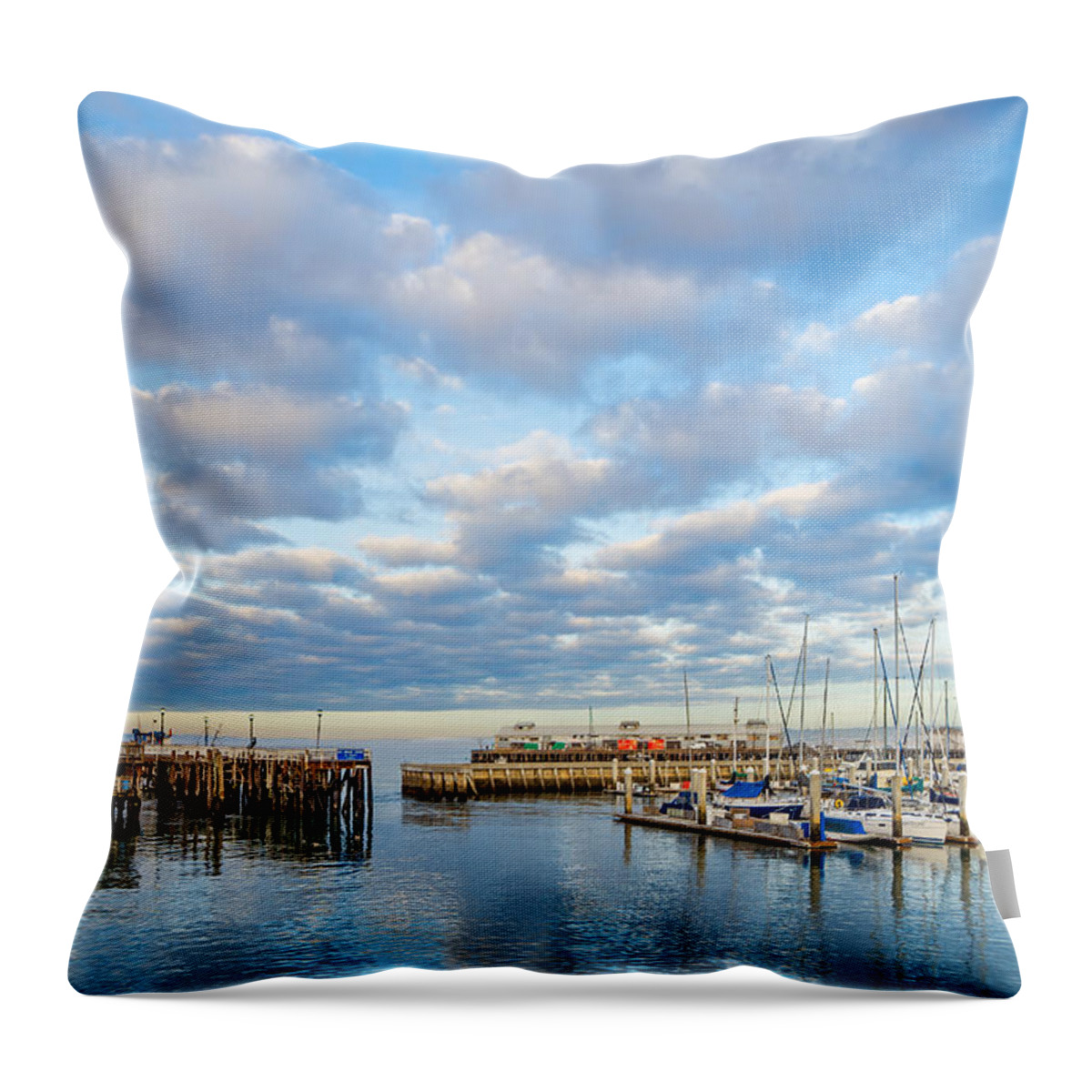 Monterey Throw Pillow featuring the photograph A Cloudy Day in Monterey by Derek Dean