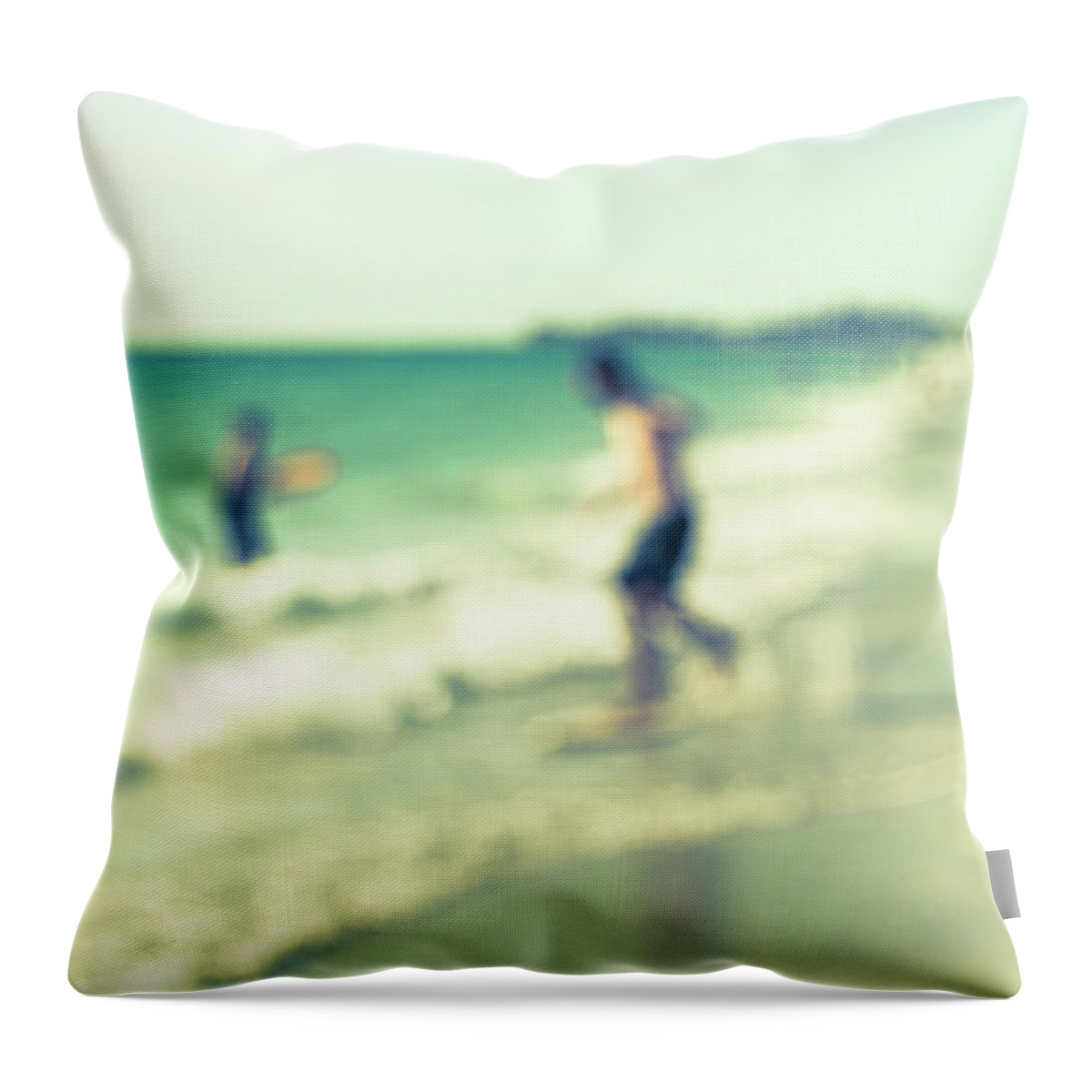 Beach Throw Pillow featuring the photograph a day at the beach III by Hannes Cmarits