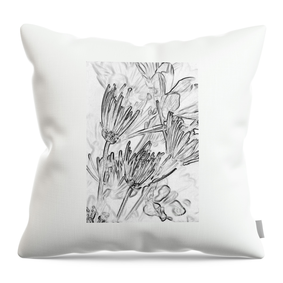 Flowers Throw Pillow featuring the photograph A Flower Sketch by Julie Lueders 