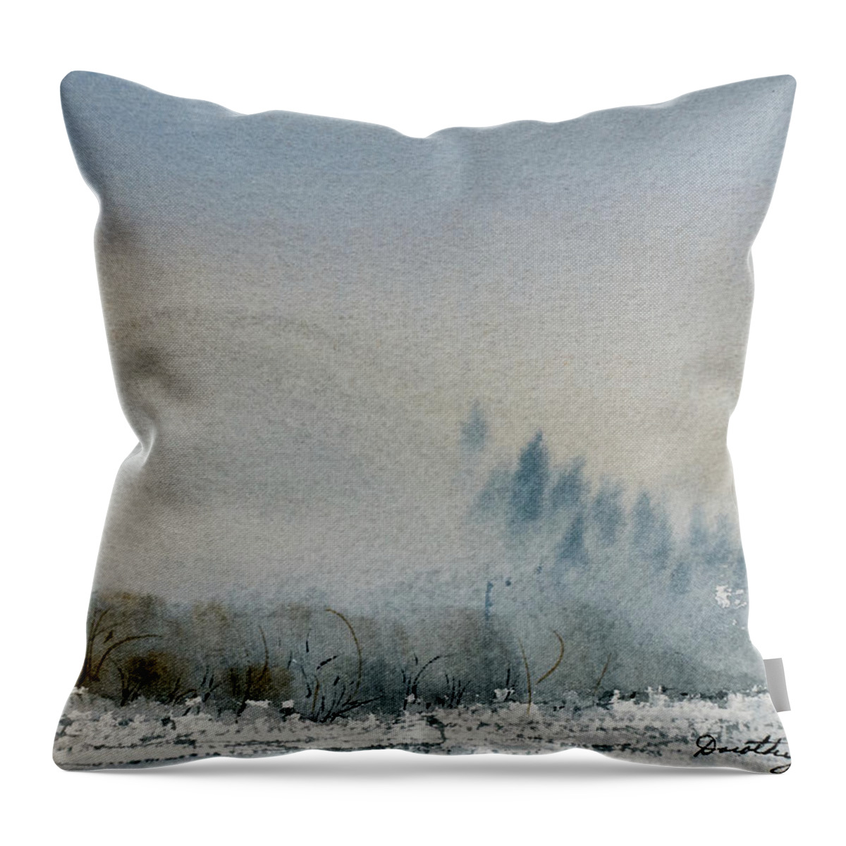 Australia Throw Pillow featuring the painting A Misty Morning by Dorothy Darden