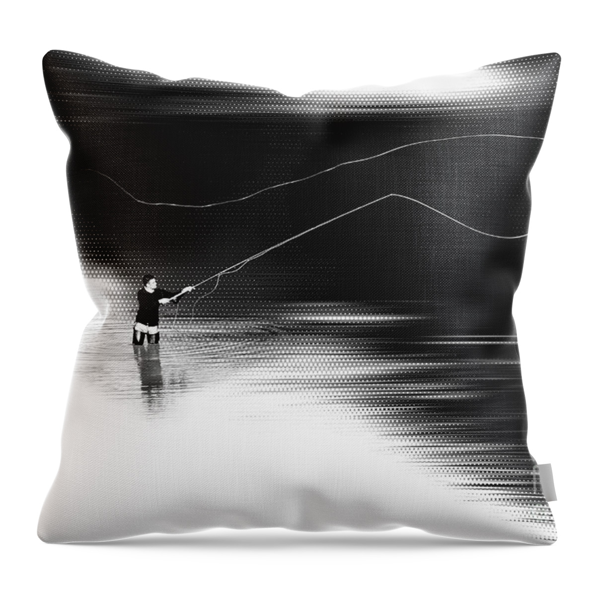 Fly Fisching Throw Pillow featuring the photograph A River Runs Through It by Hannes Cmarits