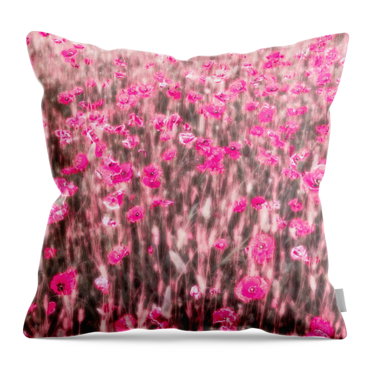 Abstract Throw Pillow featuring the photograph A Summer Full Of Poppies by Hannes Cmarits